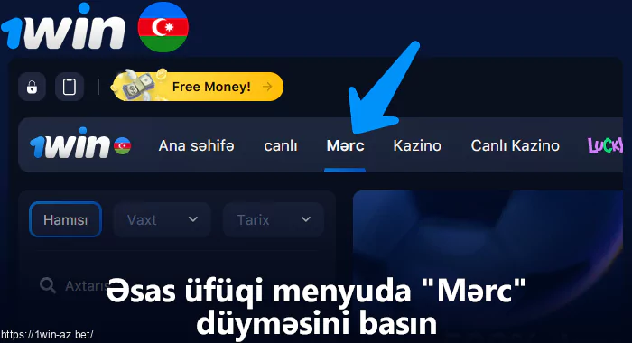 1Win menyusunda İdman düyməsini basın