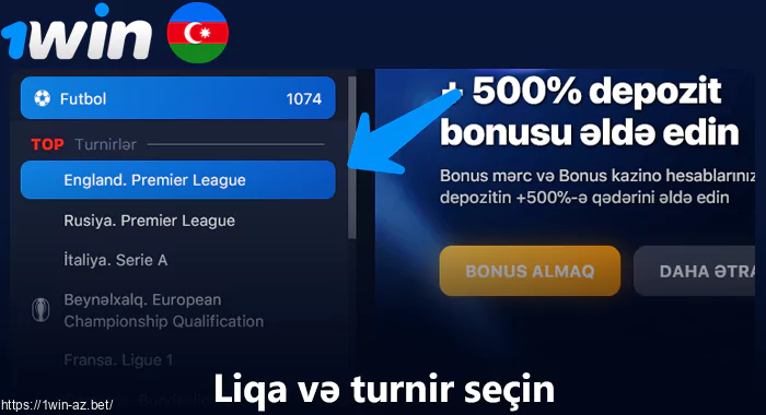 1Win-də bir turnir və tədbir seçin